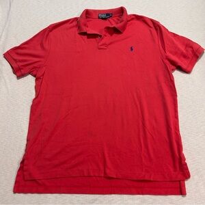 Polo Ralph Lauren Polo Shirt Mens XL Red Collared‎ Embroidered Logo Golf STAINS
